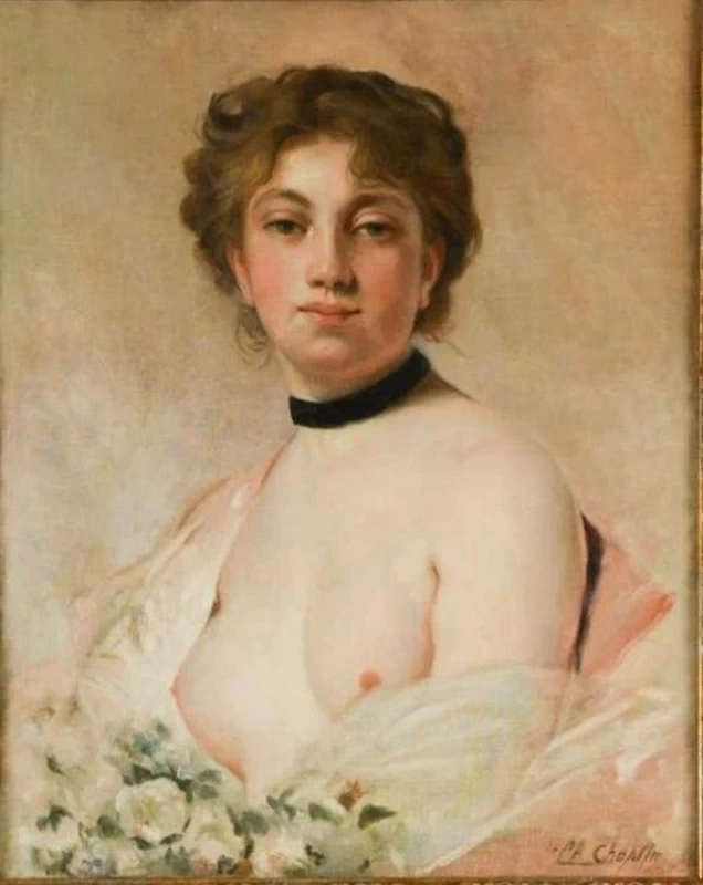 Charles Joshua Chaplin - Giovane donna con rose